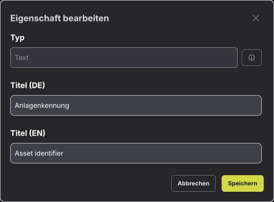 Die Bezeichnung einer bestehenden Eigenschaft bearbeiten