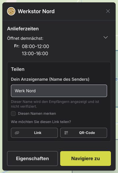 Ein Werkstor als Link oder QR-Code weitergeben